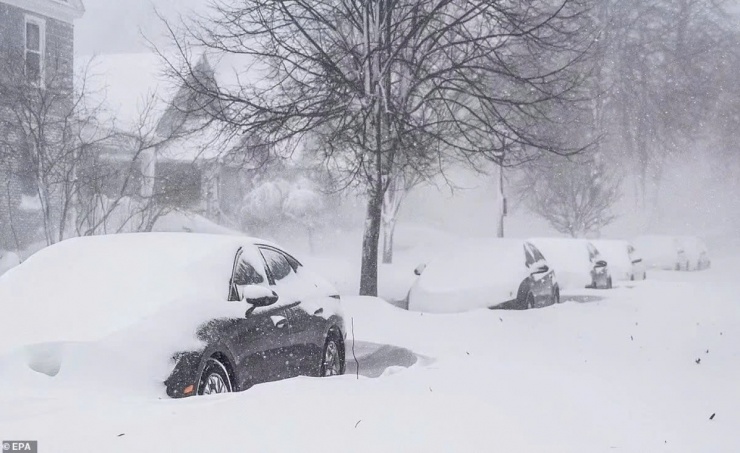 Bão tuyết ở Mỹ. Ảnh: EPA.