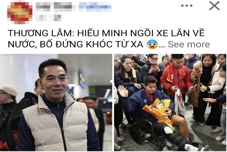 U23 Việt Nam về nước: Hiểu Minh ngồi xe lăn, bố khóc khiến dân mạng nghẹn lòng