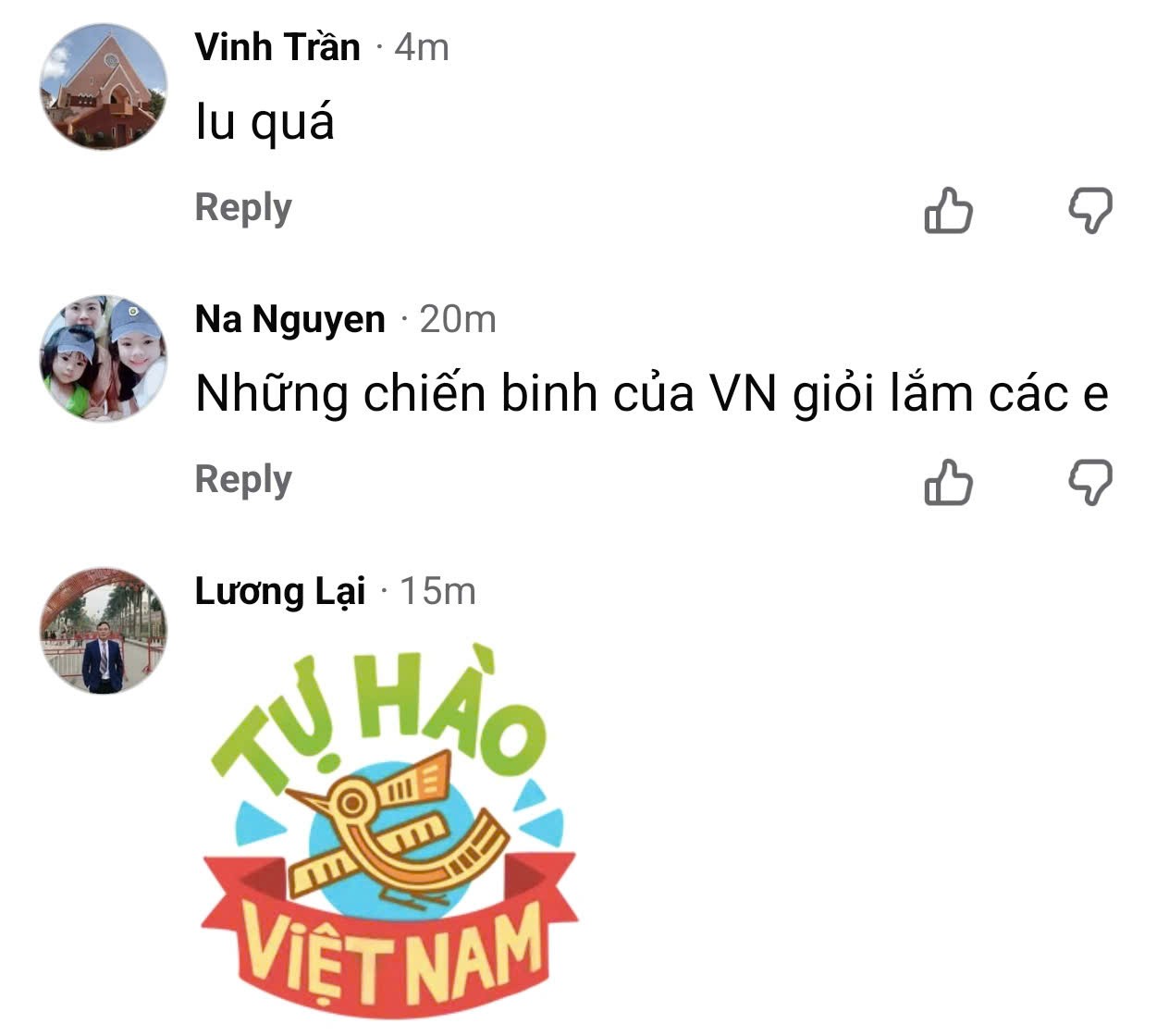 Những bình luận đầy tự hào của người hâm mộ trên mạng xã hội Facebook.