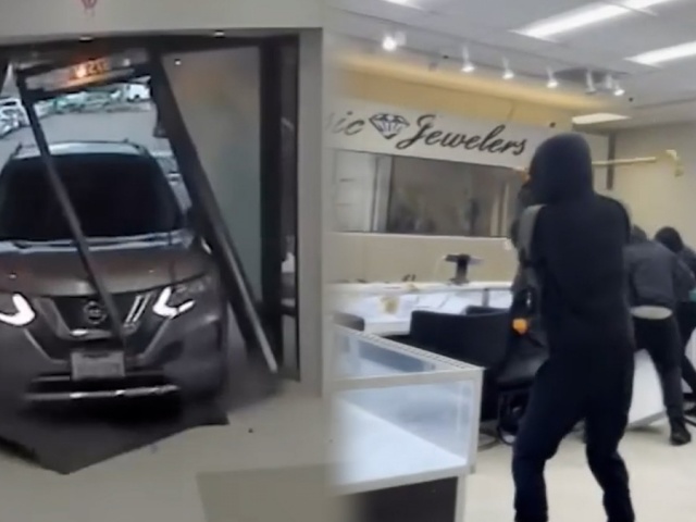 Băng cướp tông xe cửa tiệm, gom vàng trong 60 giây ở California