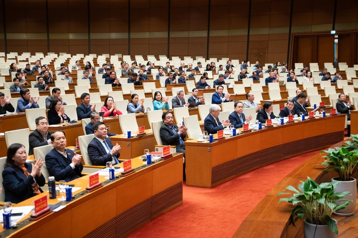 Bí thư Đảng ủy Quốc hội, Chủ tịch Quốc hội Trần Thanh Mẫn và các đại biểu dự hội nghị. Ảnh: Phạm Thắng