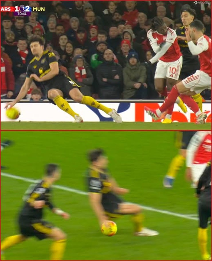 Tình huống Maguire để bóng chạm tay trong vòng cấm