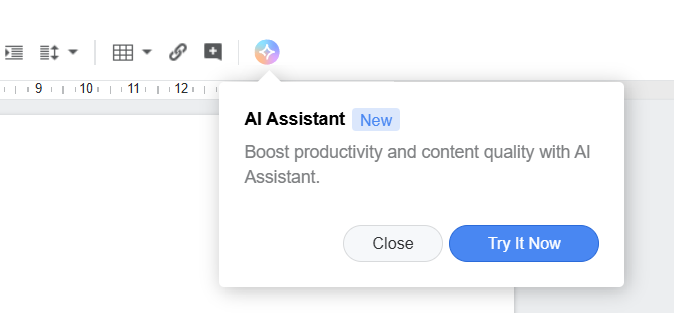 Thông báo bộ công cụ AI đã sẵn sàng trong Synology Office.