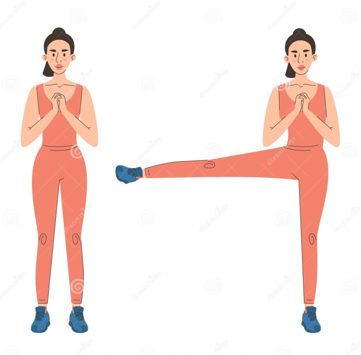 Nâng chân sang bên khi đứng. Ảnh: dreamstime.com