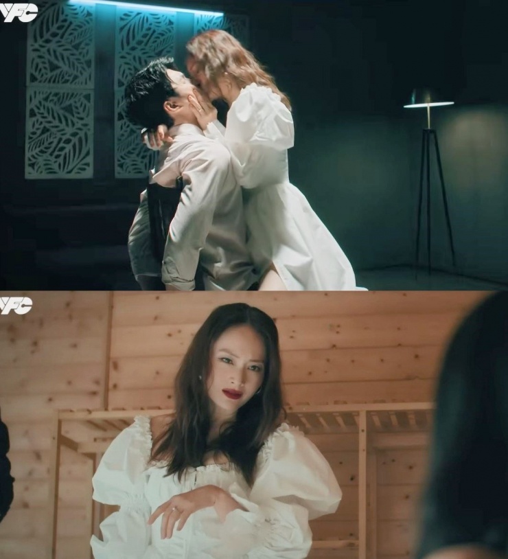 Bình An và Lan Phương có cảnh tình cảm với nhau.