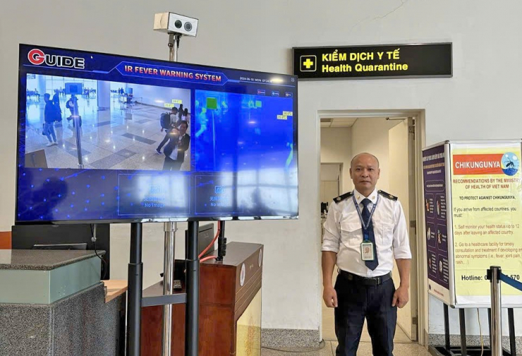 Máy soi thân nhiệt chuyên dụng tại sân bay Nội Bài để kiểm dịch hành khách quốc tế trước nguy cơ dịch bệnh do virus Nipah. Ảnh: NIA.