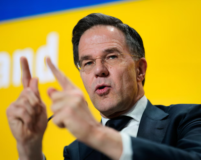 Tổng thư ký NATO Mark Rutte phát biểu tại Davos - Thụy Sĩ. Ảnh: AP