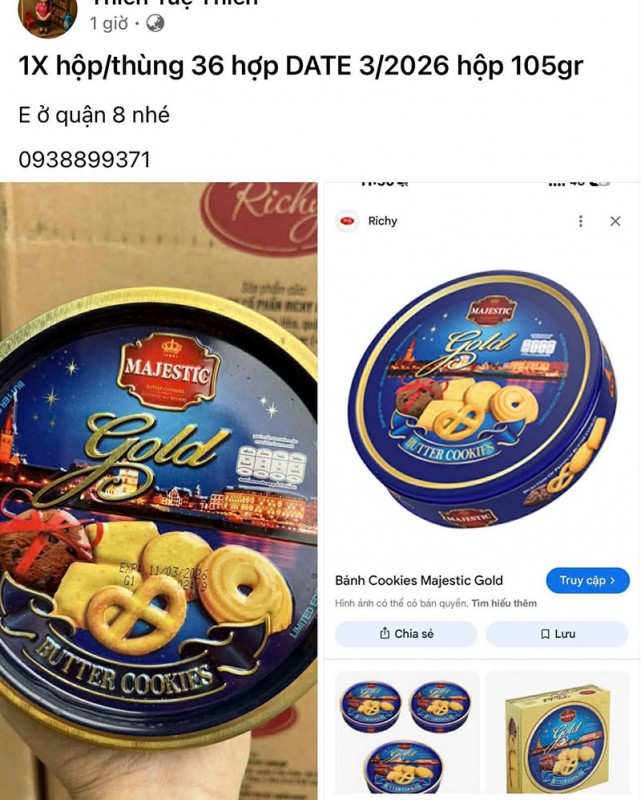 Hộp bánh như thế này giá ngoài thị trường dao động khoảng 55 đến 65 nghìn đồng nhưng lại được chủ tài khoản rao bán chỉ hơn 10 nghìn đồng.