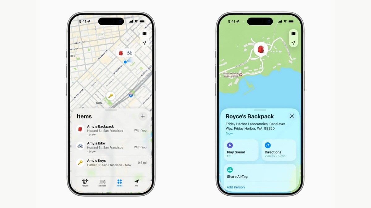 AirTag mới sở hữu chip Ultra Wideband thế hệ thứ 2 giúp khoảng cách tìm xa hơn 50%.
