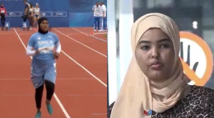 Nasra Ali Abukar về đích sau 21,81 giây ở cự ly 100m