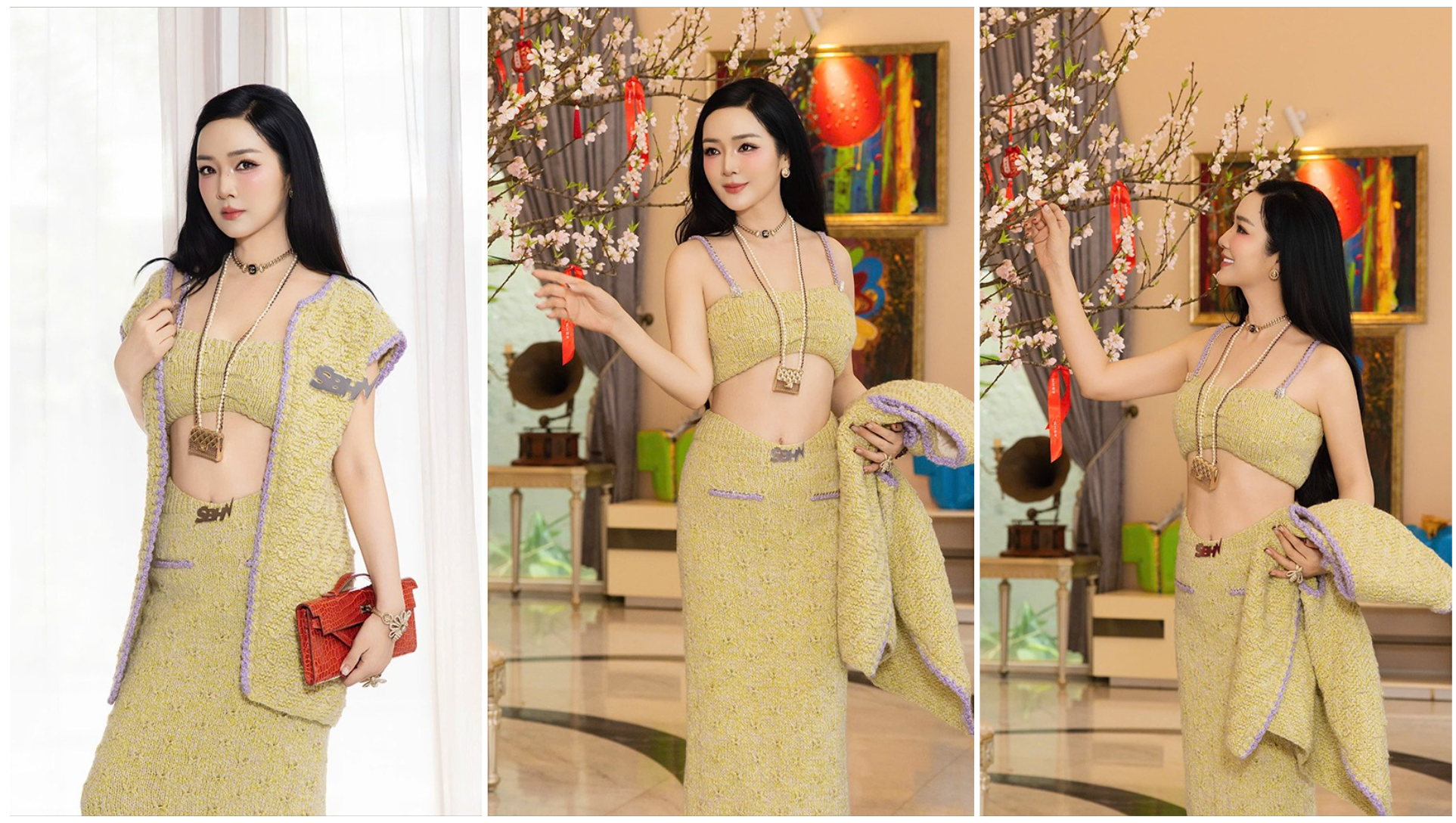 Hoa hậu Giáng My mới đây khiến khán giả xao xuyến khi khoe nhan sắc với croptop lộ eo thon nuột nà. Chị còn viết: "Em khoe dáng để lấy động lực giảm tiếp cho phần bánh chưng năm mới".&nbsp; Theo người đẹp, chị đã giảm 3kg để chuẩn bị cho Tết.