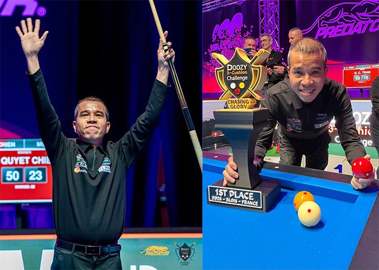 Quyết Chiến kết thúc năm 2025 bằng chức vô địch&nbsp;Blois 3-Cushion Challenge có tiền thưởng lớn