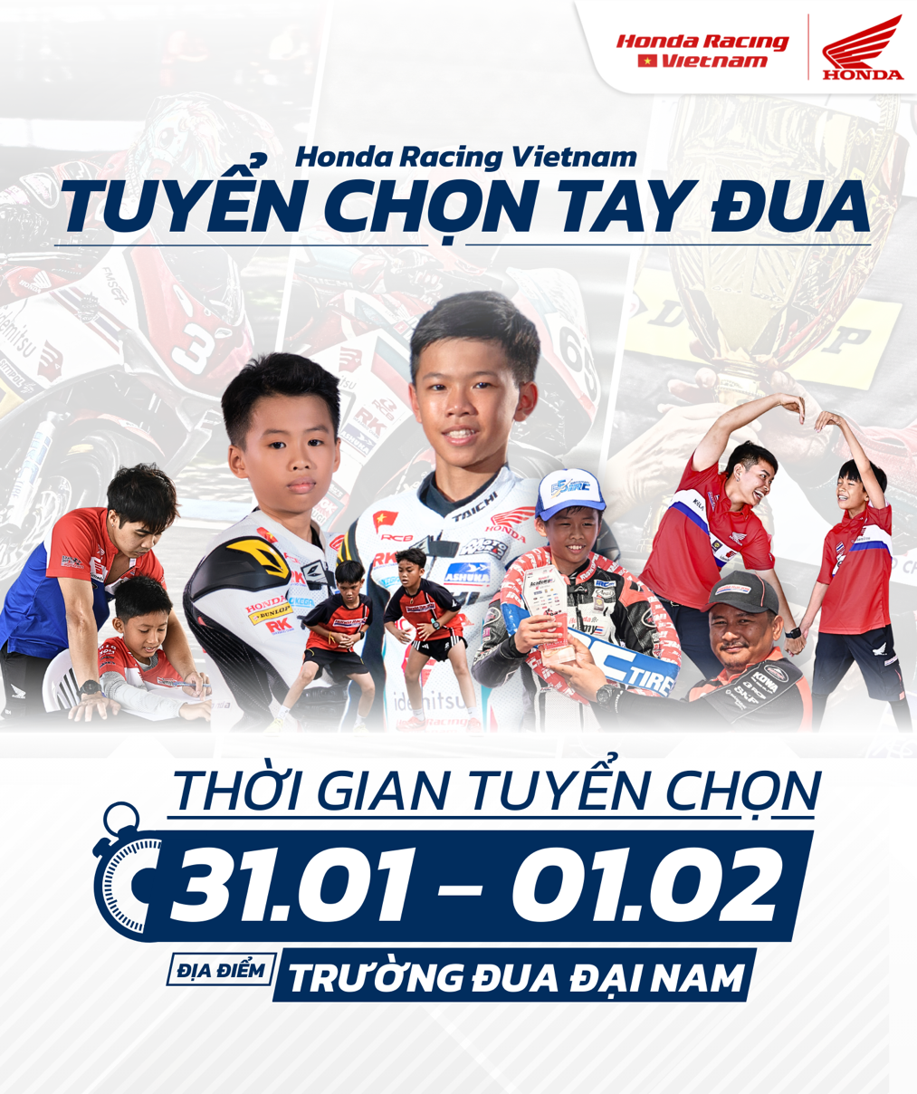 Chương trình tìm kiếm “Tài năng đua xe nhí 2026”, Honda Racing Vietnam tiếp tục khẳng định cam kết đầu tư nghiêm túc cho thế hệ tay đua kế cận của Việt Nam