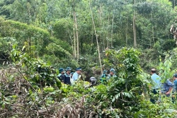 Hiện trường máy bay quân sự YAK-130 rơi ở vùng núi Đắk Lắk