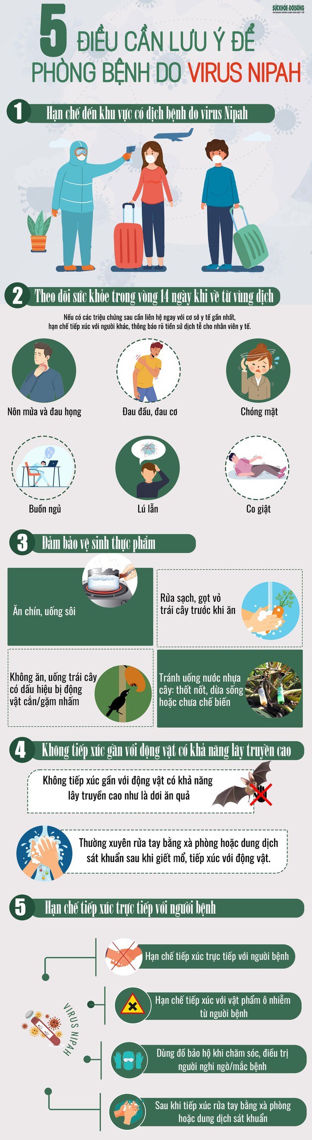[Infographic] - 5 điều cần lưu ý để phòng bệnh do virus Nipah - 1
