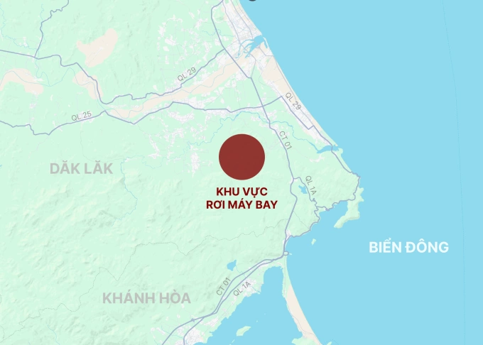 Vị trí máy bay rơi. Đồ họa:&nbsp;Hoàng Thanh