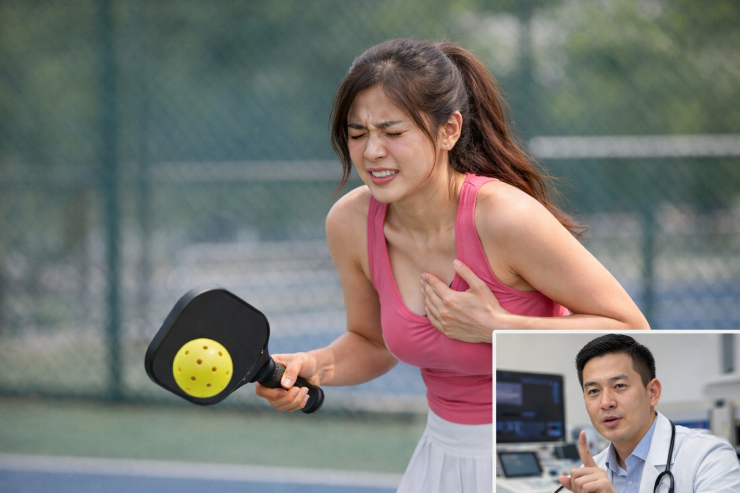 Bác sĩ lên tiếng: "Không phải cứ chơi pickleball là vỡ túi ngực, nhưng cũng không thể khẳng định nguy cơ bằng 0". Ảnh minh họa bằng AI