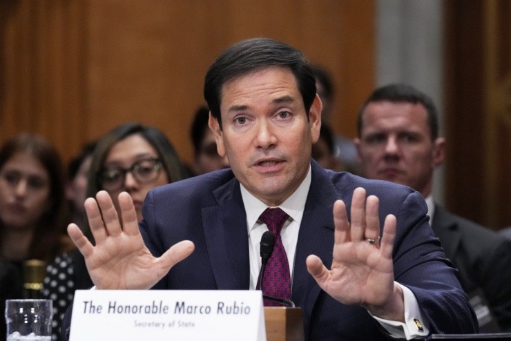 Ngoại trưởng Mỹ Marco Rubio trong phiên điều trần ngày 28/1. Ảnh: AP