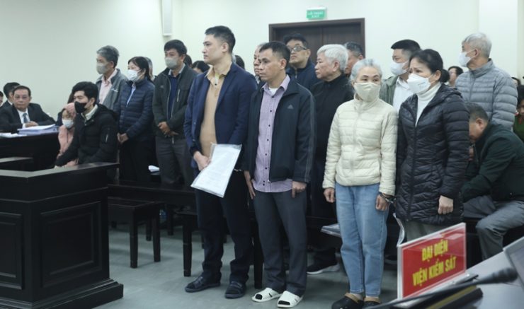 Các bị cáo tại tòa.