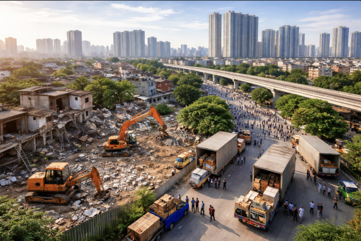 Đông Anh, Gia Lâm, Hòa Lạc - những điểm đến mới trong bản đồ giãn dân Hà Nội. Ảnh: AI