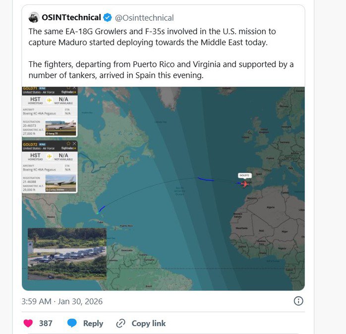 Bầu trời Trung Đông rầm rập bóng dáng tiêm kích Mỹ, phi đội F-35 sẵn sàng tấn công sâu Iran? - 1