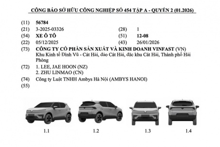 VinFast VF5 bản nâng cấp được đăng ký bảo hộ kiểu dáng tại Việt Nam