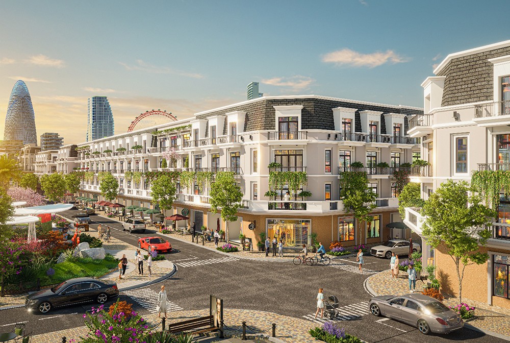 Phối cảnh các sản phẩm thương mại liền kề tại dự án Bình Sơn Ocean Park. Nguồn: Limahomes
