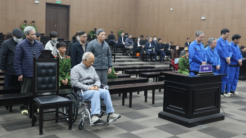 Các bị cáo tại tòa.