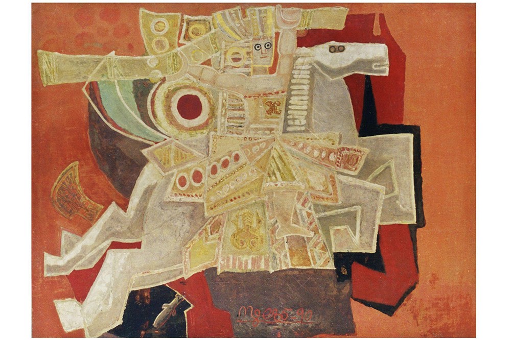 Tác phẩm Gióng (1990, Sơn mài) của Họa sĩ Nguyễn Tư Nghiêm, Bảo vật quốc gia; Sưu tập của Bảo tàng Mỹ thuật Việt Nam. Ảnh: Bảo tàng Mỹ thuật Việt Nam