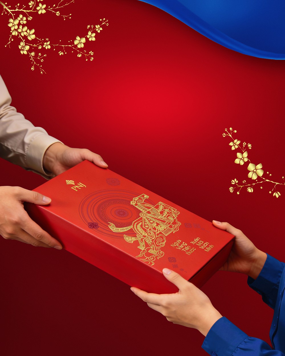 PNJ mang tinh thần “Gióng” vào thiết kế bao bì Xuân 2026. Ảnh: PNJ