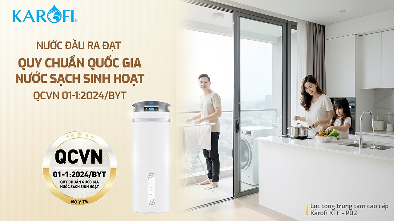Nguồn nước sau lọc đạt chuẩn nước sạch sinh hoạt quốc gia QCVN 01-1:2024/BYT