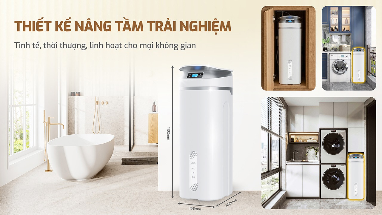 Thiết kế lọc tổng Karofi tinh giản, thời thượng trong không gian sống thực tế