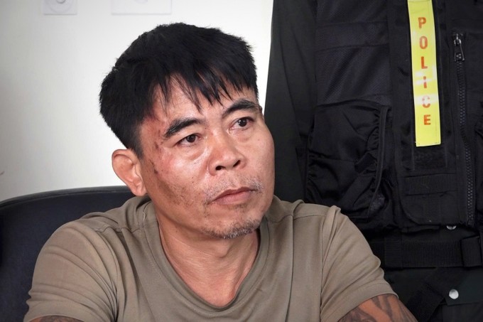 Bùi Văn Thiện tại cơ quan công an. Ảnh: Công an Quảng Ngãi