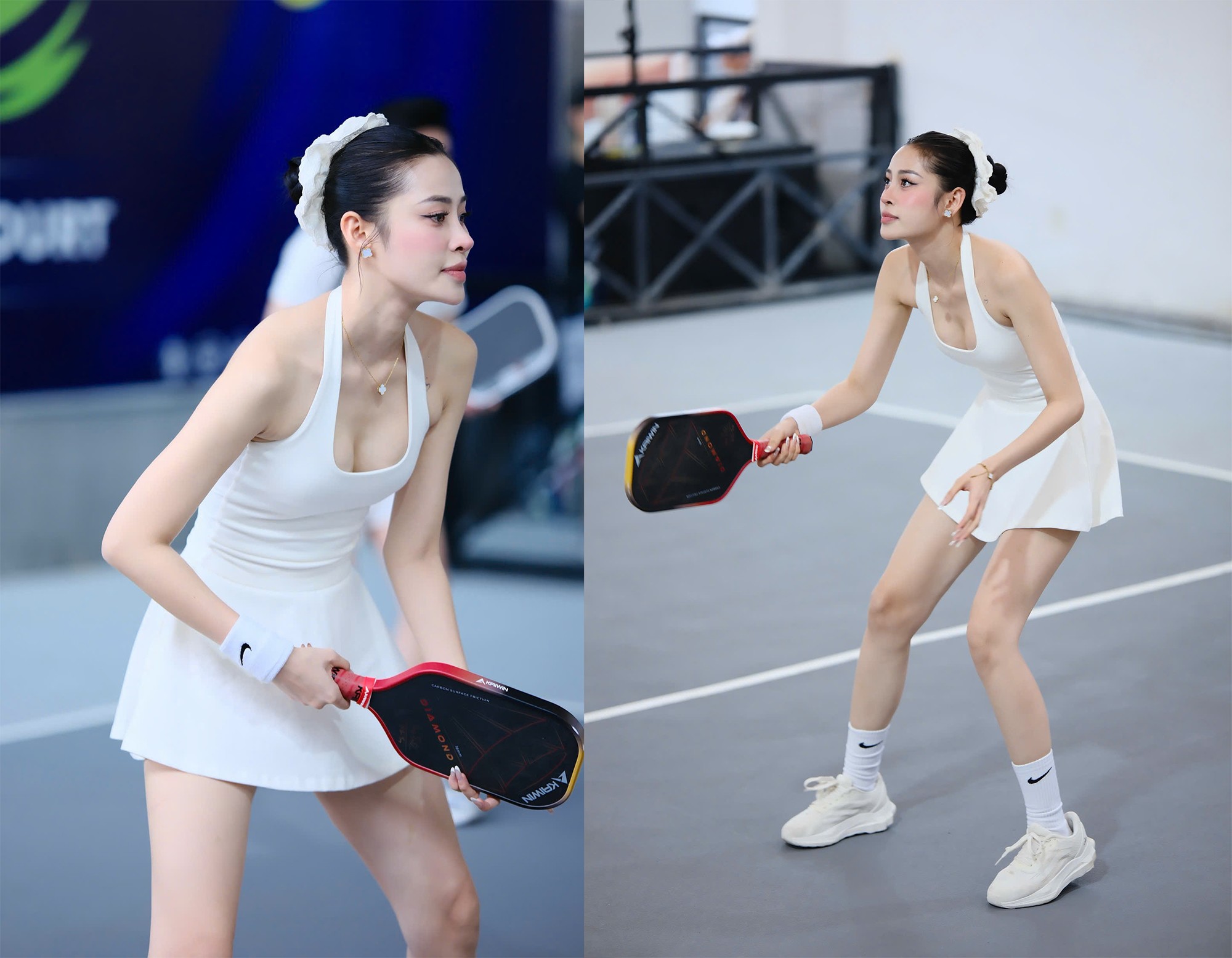 Không chỉ duy trì tập luyện từ 3-4 buổi trong tuần, mỗi buổi khoảng 4 tiếng, Hồng Vy còn thử sức ở một số giải đấu. Tuy chưa thể tiến sâu bởi không có kinh nghiệm ở các môn cầm vợt mang tính đối kháng, cô nàng cho rằng việc thi đấu giúp cô tiến bộ nhanh hơn so với chỉ chơi với bạn bè.