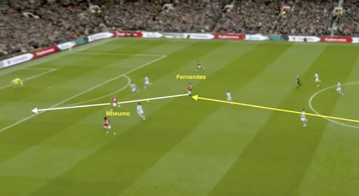 Mbeumo xé lưới Arsenal sau khi nhận đường chuyền "dọn cỗ" từ Fernandes