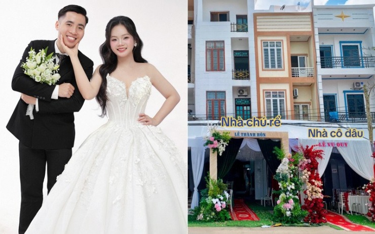 Hình ảnh hai chiếc cổng cưới sát nhau thu hút sự chú ý&nbsp;