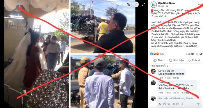 Thông tin sai sự thật trên Facebook cá nhân của K.M.