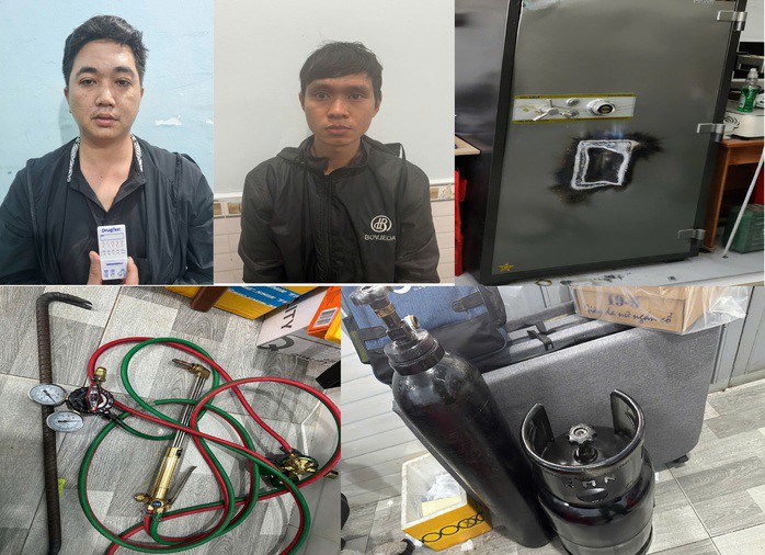 Đối tượng Nguyễn Tuấn Vũ và Đoàn Nam Dương cùng tang vật