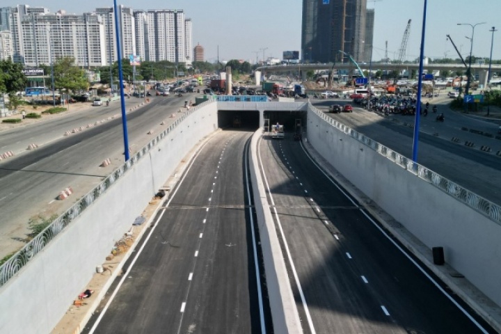 Hầm chui dài nhất nút giao An Phú trước khi thông xe