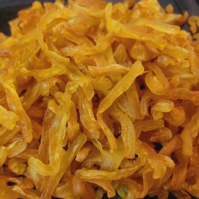 Món mứt đu đủ thành phẩm. Ảnh: NVCC.