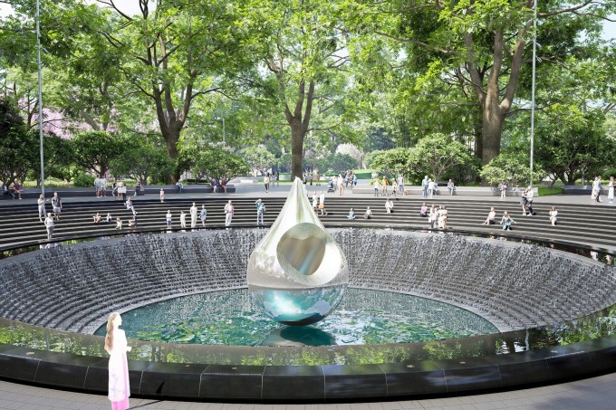 Phối cảnh biểu trưng hình giọt nước trong công viên Lý Thái Tổ. Ảnh: Chủ đầu tư