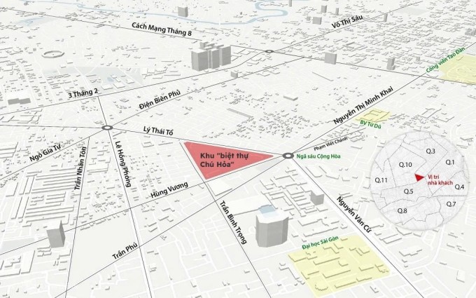 Vị trí khu đất số 1 Lý Thái Tổ đã được chỉnh trang thành công viên. Đồ họa: Khánh Hoàng