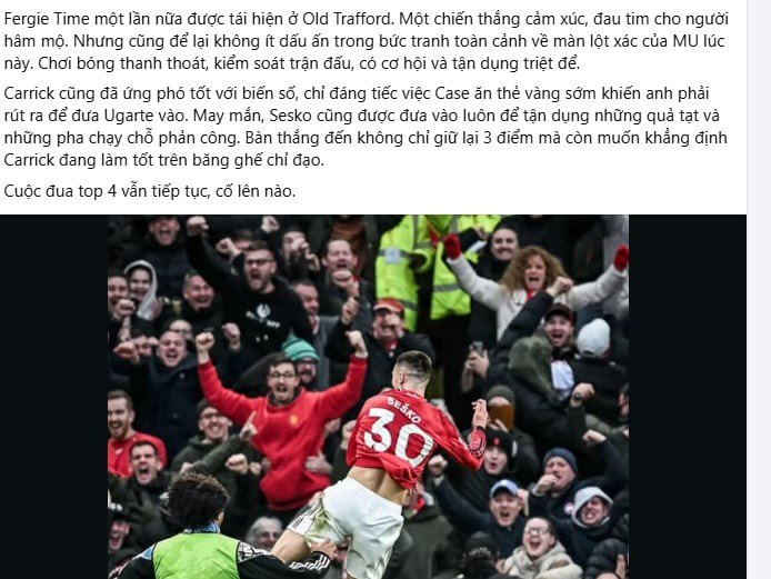 "Cuộc đua top 4 vẫn tiếp tục, cố lên nào".