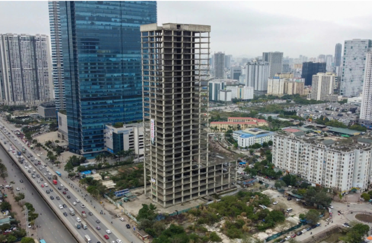 Hiện trạng tòa tháp của Vicem.