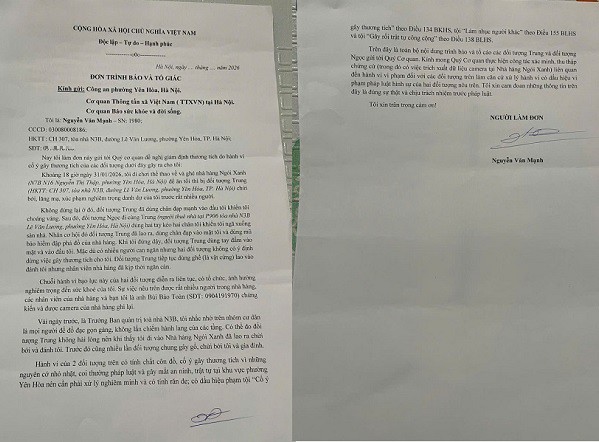 Đơn của anh Nguyễn Văn Mạnh gửi Báo Sức khỏe và Đời sống.
