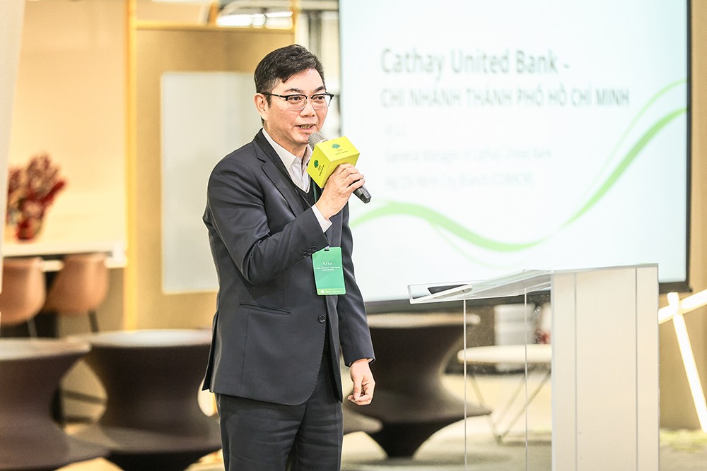 Ông VJ Lu (Lu Wei Chieh) - Tổng Giám đốc, Ngân hàng Cathay United Việt Nam - Chi nhánh TP.HCM chia sẻ về định hướng phát triển và lộ trình đầu tư tài chính bền vững của Cathay United Bank tại Việt Nam.