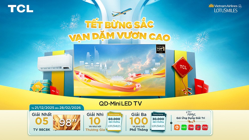 Nhiều ưu đãi hấp dẫn cho người dùng trong hành trình “mang Tết bừng sắc” về nhà với TV TCL