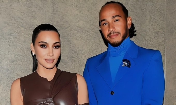 Kim và Lewis Hamilton - ngôi sao đường đua F1.