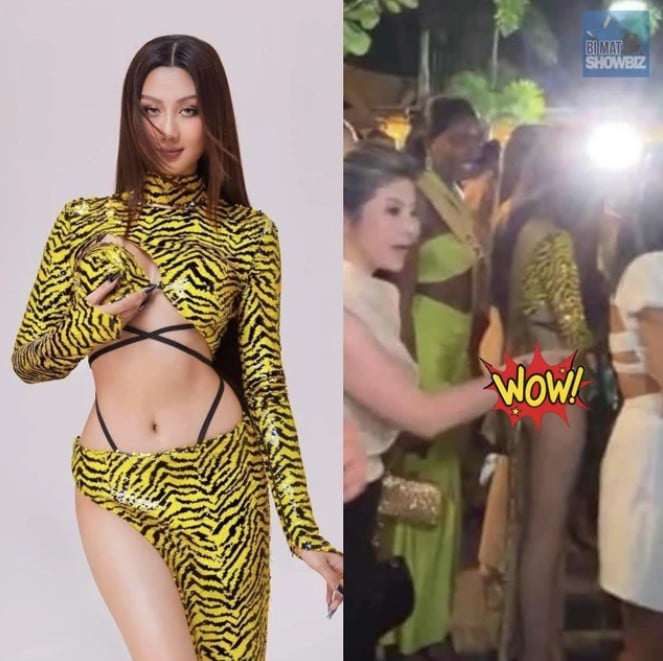 Trang phục gây tranh cãi của Hoa hậu Quế Anh tại bữa tiệc tối trong khuôn khổ&nbsp;Miss Grand International 2024. (Ảnh: FBNV)