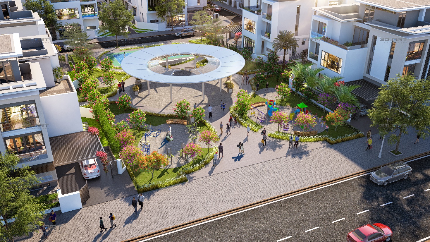 Công viên nội khu tại dự án An Quý Villa thuộc Khu đô thị mới Dương Nội